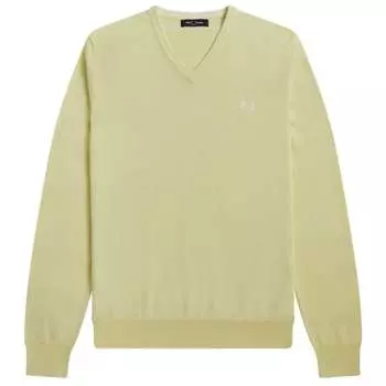 Восковой свитер с V-образным вырезом Fred Perry, желтый