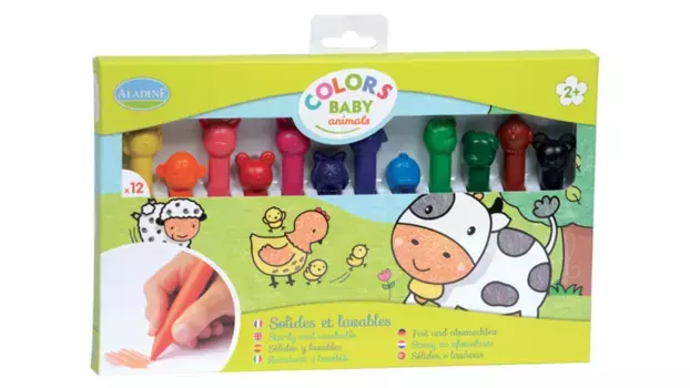 Восковые мелки Aladine 12 животных
