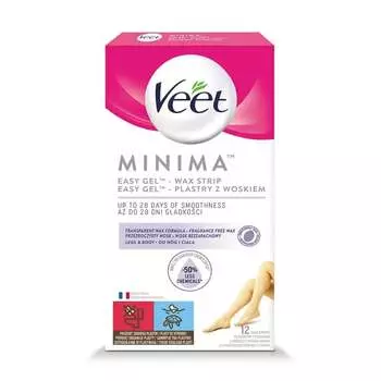 Восковые полоски для чувствительной кожи, 12 полосок VEET MINIMA