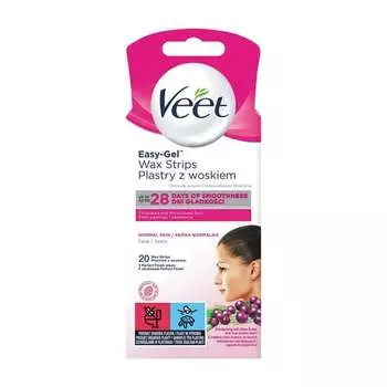 Восковые полоски для депиляции лица, 20 шт. Veet