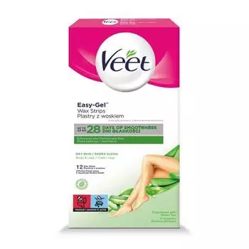 Восковые полоски для депиляции тела, сухая кожа, 12 шт. Veet