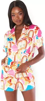 Воскресное утро, пижамный комплект Show Me Your Mumu, цвет Rainbow Island Knit