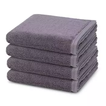 Vossen Pack из 4 шт. Vegan Life 4 полотенца в наборе, сертифицированное веганское производство, особенно мягкий, неподвластный времени дизайн., темно-серый