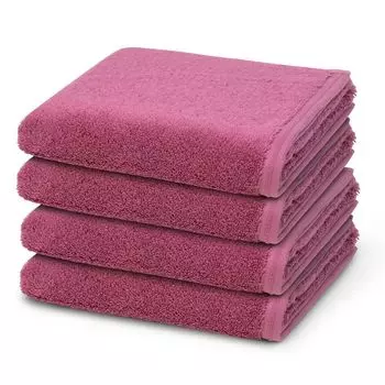 Vossen Pack из 4 шт. Vegan Life 4 полотенца в наборе, сертифицированное веганское производство, особенно мягкий, неподвластный времени дизайн., фиолетовый