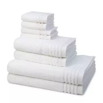 Vossen Vienna Style Supersoft 2 мыла, 2 гостевых, 2 душа, 2 полотенца в наборе Очень пушистые и впитывающие, кайма тон в тон, вышитый логотип., белый