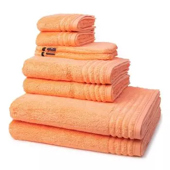 Vossen Vienna Style Supersoft 2 умывальника 2 гостя 2 душа 2 набора полотенец Чрезвычайно пушистый и впитывающий материал, кайма тон в тон, вышитый логотип, оранжевый