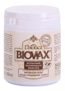 Восстанавливающая маска для идеального внешнего вида волос L’biotica Biovax Natural Oil