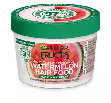 Восстанавливающая маска для тонких волос, 400 мл Garnier, Fructis Watermelon Hair Food