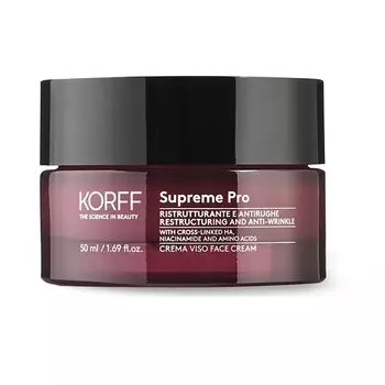 Восстанавливающий и укрепляющий крем для лица supreme pro restructuring and anti-wrinkle face cream Korff, 50 мл