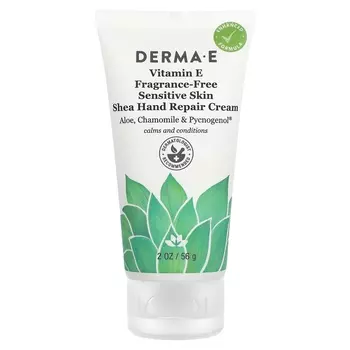 Восстанавливающий крем для рук с маслом ши DERMA E для чувствительной кожи, витамин Е, без запаха, 56 гр.
