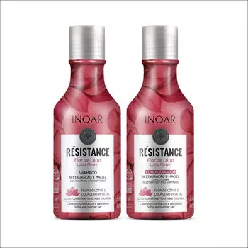 Восстанавливающий набор для ослабленных волос: шампунь, 250 мл + кондиционер, 250 мл Inoar Rsistance lotus