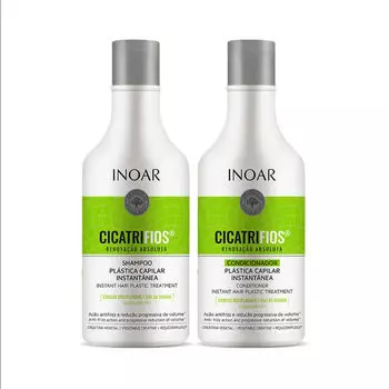 Восстанавливающий набор для поврежденных волос: шампунь, 250 мл + кондиционер, 250 мл Inoar Cicatrifios