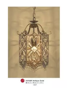 Восточный дизайнерский подвесной светильник с хрусталем в стиле деко, лампа ModP2 из античного золота от Casa Padrino