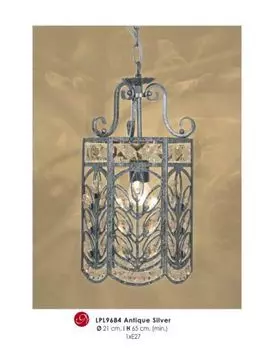 Восточный дизайнерский подвесной светильник с хрусталем в стиле деко, старинное серебро, светильник ModP4 от Casa Padrino - потолочный светильник, подвесной светильник в стиле барокко