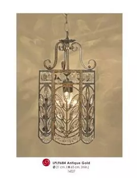 Восточный дизайнерский подвесной светильник с хрусталем в стиле деко, античное золото, лампа ModP4 от Casa Padrino - потолочный светильник, подвесной светильник в стиле барокко