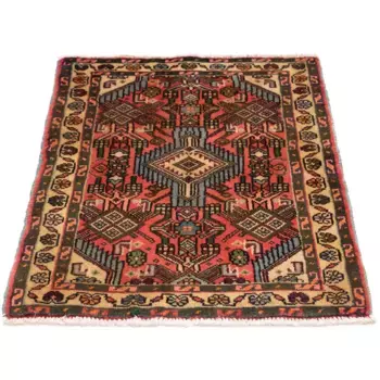 Восточный ковер Моргенланд «Персидский - Кочевой - 84 x 64 см - светло-красный», прямоугольный, высота 10 мм, гостиная, ручная работа, уникальное изделие с сертификатом Morgenland