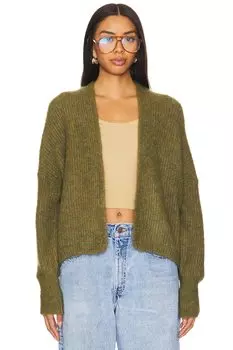 Восточный открытый кардиган American Vintage, цвет kiwi chine