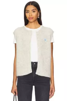 Восточный свитер жилет American Vintage, цвет poudreuse chine