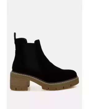 Восток Челси ботинки на массивной подошве из замши Rag & Co, черный
