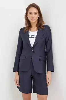 VOYANTE блейзер из смесового льна La Petite Franaise, темно-синий