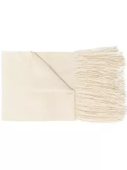 VOZ шарф с бахромой, белый