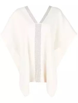 Voz short-sleeve flared sweater, белый