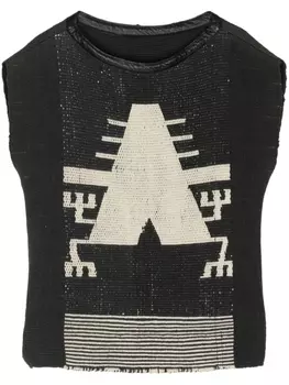 VOZ топ вязки интарсия, черный