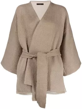 Voz жакет с широкими рукавами и поясом, коричневый