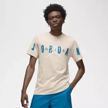Воздушная эластичная футболка JORDAN, цвет legend lt brown/blue/sail