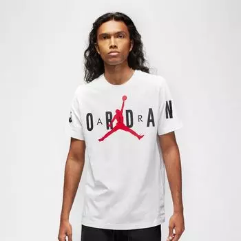 Воздушная эластичная футболка JORDAN, цвет white/black/gym red