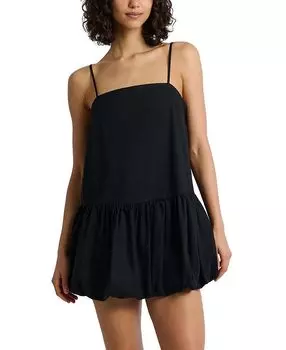 Воздушное льняное мини-платье Bubble Onia, черный