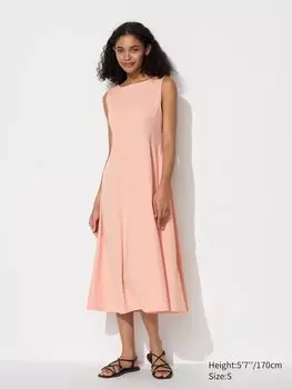 Воздушное платье ultra stretch без рукавов Uniqlo, цвет 12 розовый