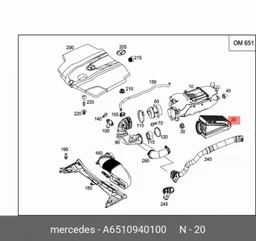Воздушный фильтр A6510940100 MERCEDES-BENZ