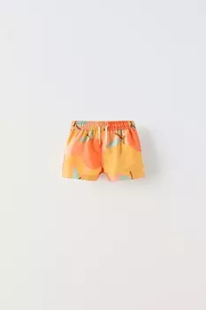Возраст 1-6 лет/шорты-бермуды для купания с фруктовым принтом ZARA, оранжевый