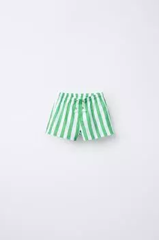 Возраст 2-6 лет / полосатые плавательные шорты ZARA, зеленый