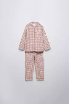 Возраст 3-6 лет/пижама в клетку ZARA, розовый