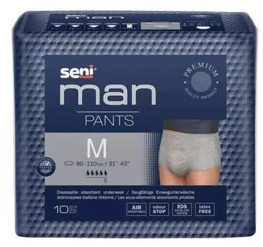 Впитывающее белье для мужчин, размер М, 10 шт. Seni, Seni Man Pants