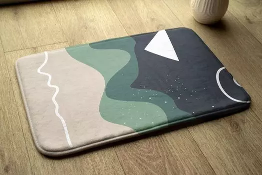 Впитывающий коврик для ванной — Коврик для ванной — Нескользящий коврик для ванной — 75 x 45 см — Геометрический узор tulup