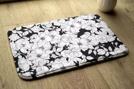 Впитывающий коврик для ванной — Коврик для ванной — Нескользящий коврик для ванной — 75 x 45 см — Flowers Roses tulup