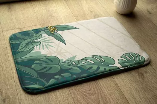Впитывающий коврик для ванной — Коврик для ванной — Нескользящий коврик для ванной — 75 x 45 см — Monstera Plants tulup