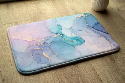 Впитывающий коврик для ванной — Коврик для ванной — Нескользящий коврик для ванной — 75 x 45 см — Цветной мрамор tulup