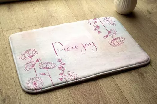 Впитывающий коврик для ванной — Коврик для ванной — Нескользящий коврик для ванной — 75 x 45 см — Цветочная композиция tulup