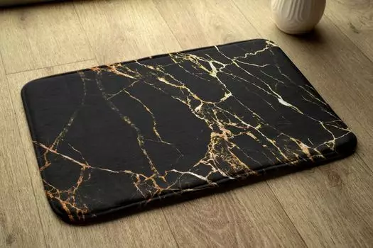 Впитывающий коврик для ванной — Коврик для ванной — Нескользящий коврик для ванной — 75 x 45 см — Мраморный узор tulup