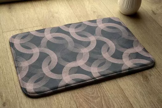 Впитывающий коврик для ванной — Коврик для ванной — Нескользящий коврик для ванной — 75 x 45 см — Круги Аннотация tulup