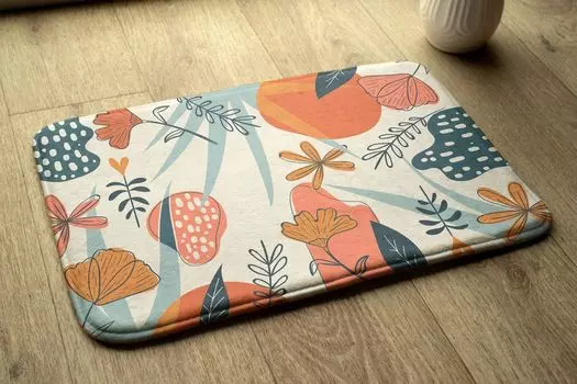 Впитывающий коврик для ванной - коврик для ванной - нескользящий коврик для ванной - 75 х 45 см - цветочный узор tulup