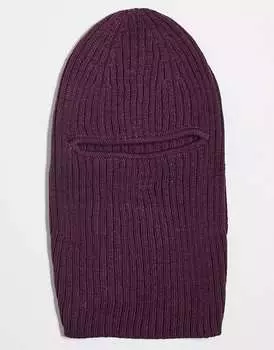 Вязаная балаклава Weekday Bell винного цвета
