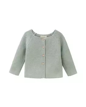 Вязаная детская кофточка с деревянными пуговицами Dadati, светло-зеленый