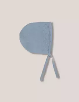 Вязаная детская шапочка с кружевом Gocco, синий