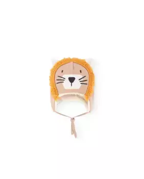 Вязаная детская шапочка с застежкой на шнурок Boboli, коричневый