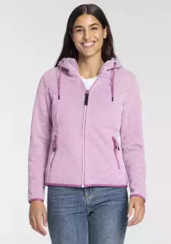 Вязаная флисовая куртка Icepeak "D KNITTED FLEECE JACKET ADRIAN" (1 шт.), с капюшоном, утепляющая, быстросохнущая и дышащая, фиолетовый